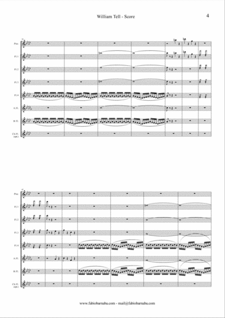 William Tell - Overture for Flute Choir Flute Choir scores gallery preview page 5