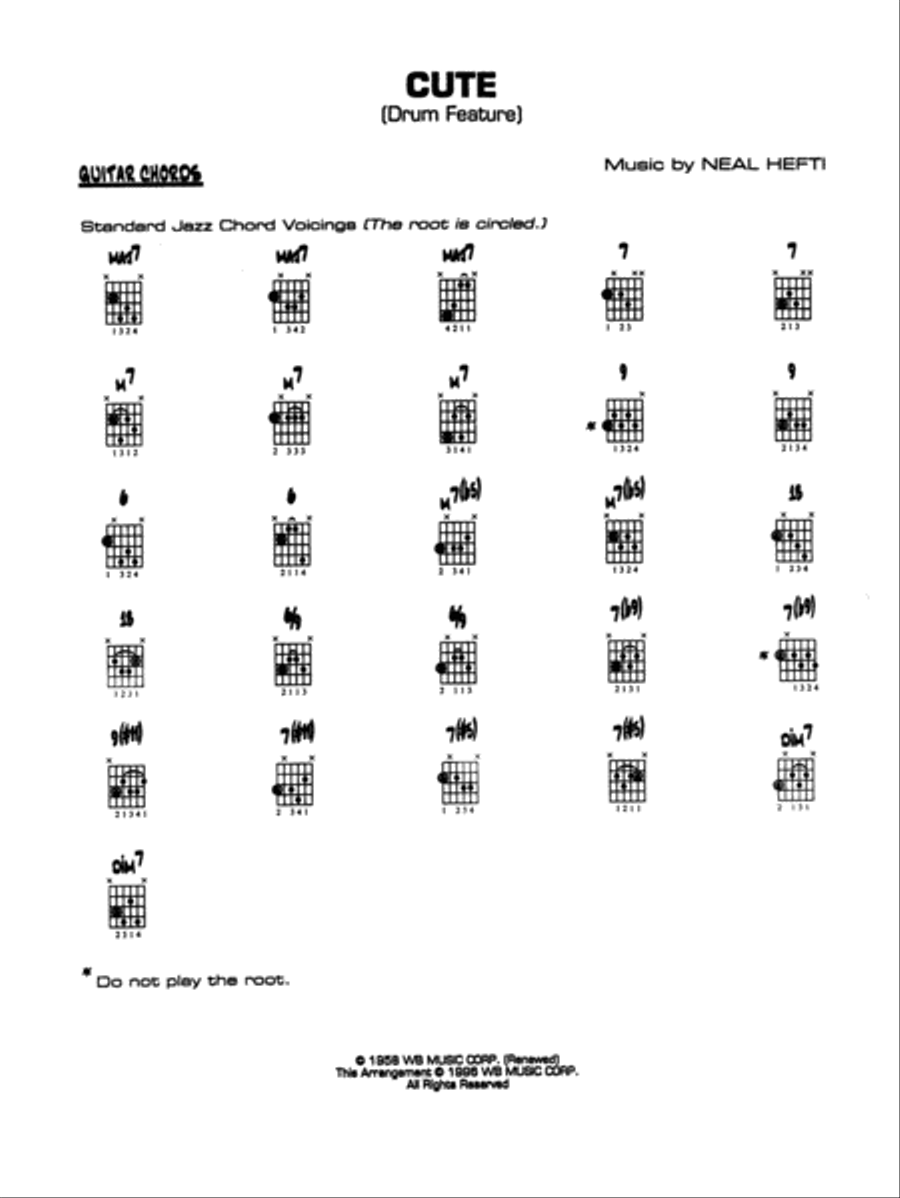 Cute: Guitar Chords Cute: Guitar Chords Jazz Ensemble scores gallery preview page 1