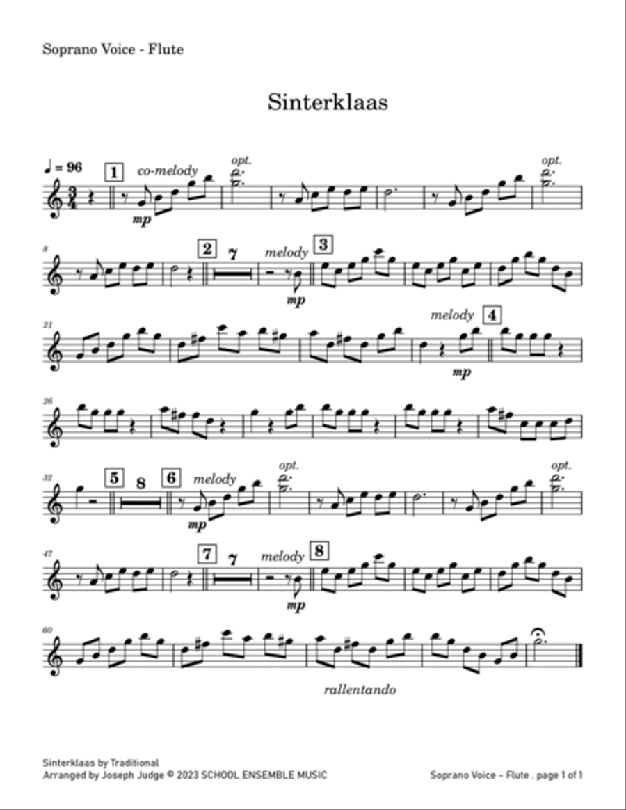 Sinterklaas for Woodwind Quartet in Schools Woodwind Quartet scores gallery preview page 5