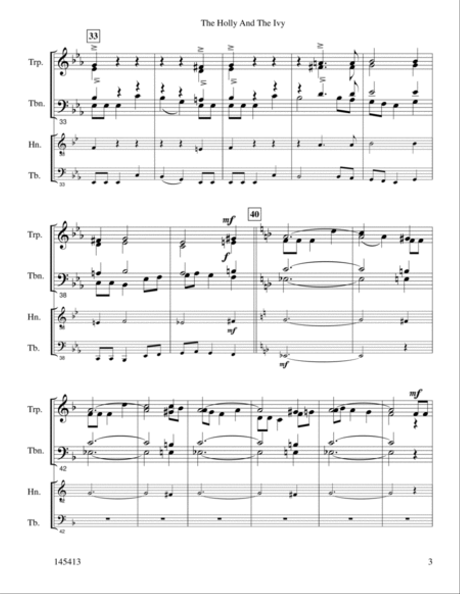 The Holly and The Ivy Brass Quartet scores gallery preview page 4
