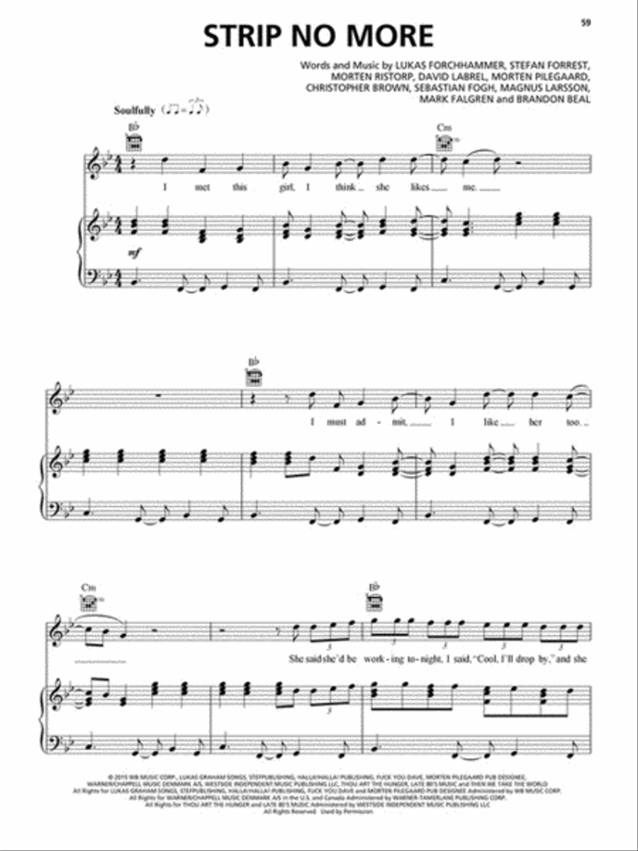 Lukas Graham Piano, Vocal, Guitar scores gallery preview page 5