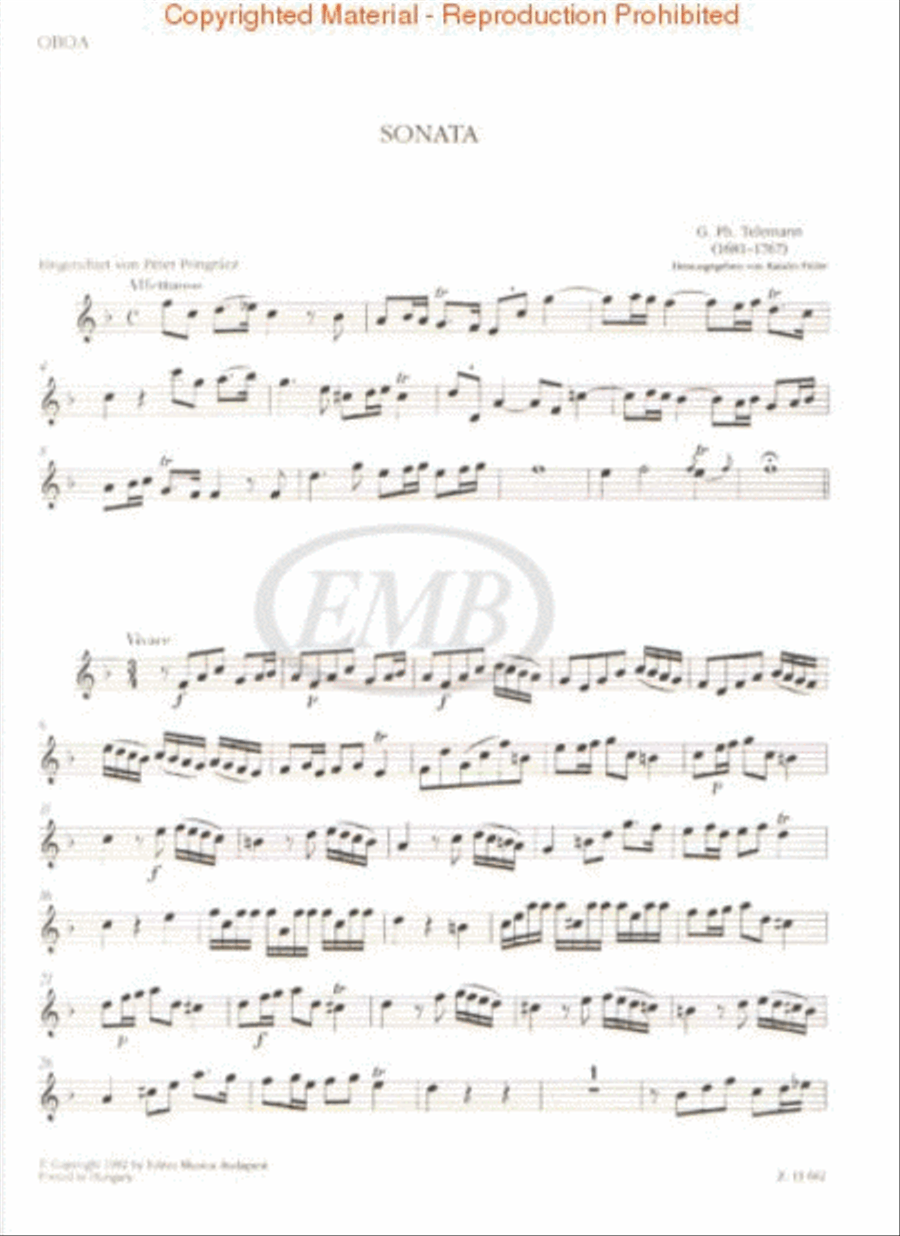 2 Sonates for Oboe, Violin, & Basso Continuo Oboe scores gallery preview page 2