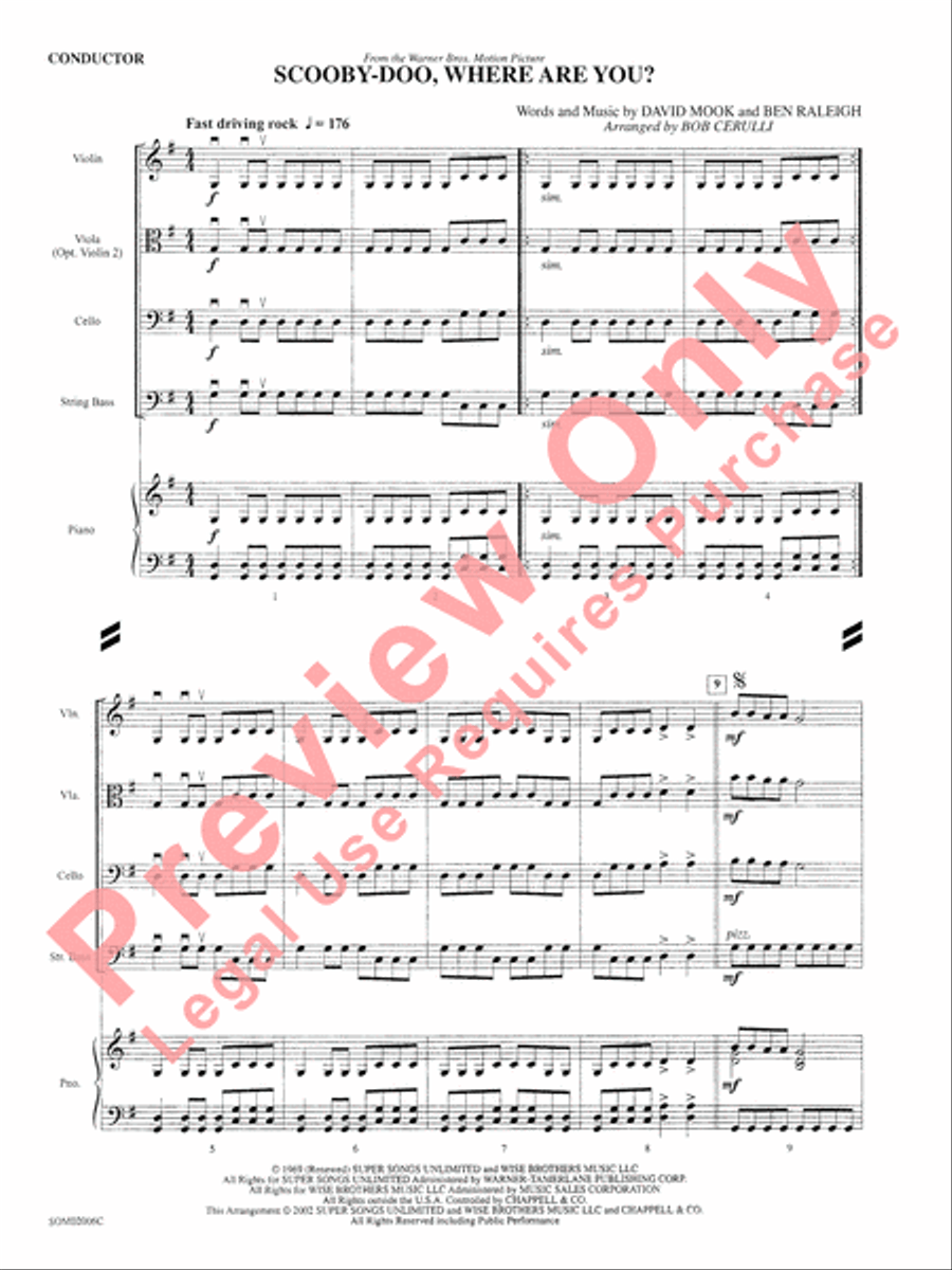 Scooby-Doo, Where Are You? String Orchestra scores gallery preview page 4