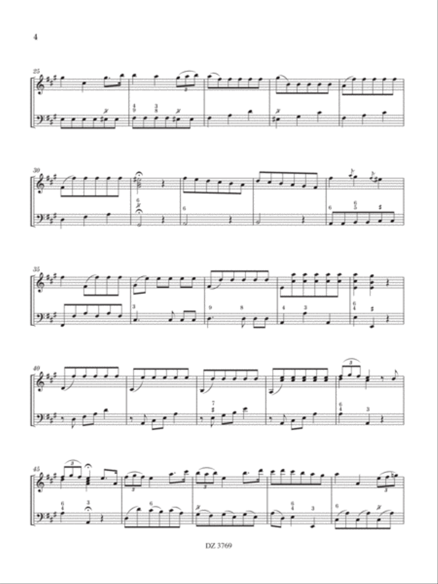 Sonate en La majeur Double Bass scores gallery preview page 5