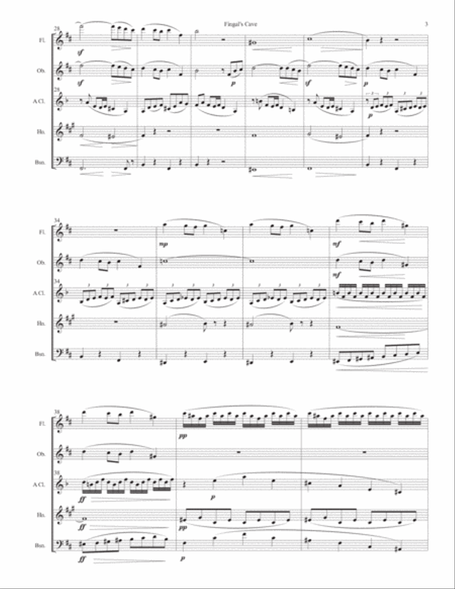 Fingal's Cave for Wind Quintet Woodwind Quintet scores gallery preview page 3