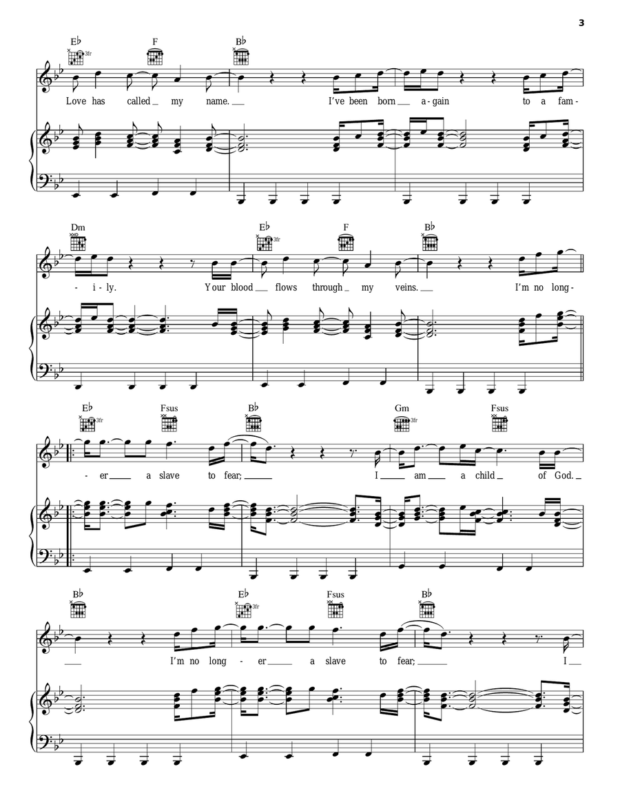 No Longer Slaves Piano, Vocal, Guitar scores gallery preview page 3