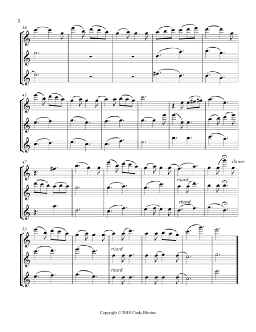 It Came Upon the Midnight Clear, for Flute Trio Flute Trio scores gallery preview page 4