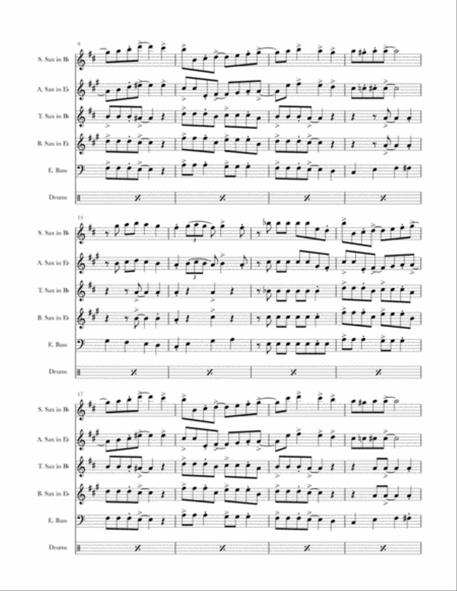 Walk Don't Run Saxophone Quartet scores gallery preview page 2