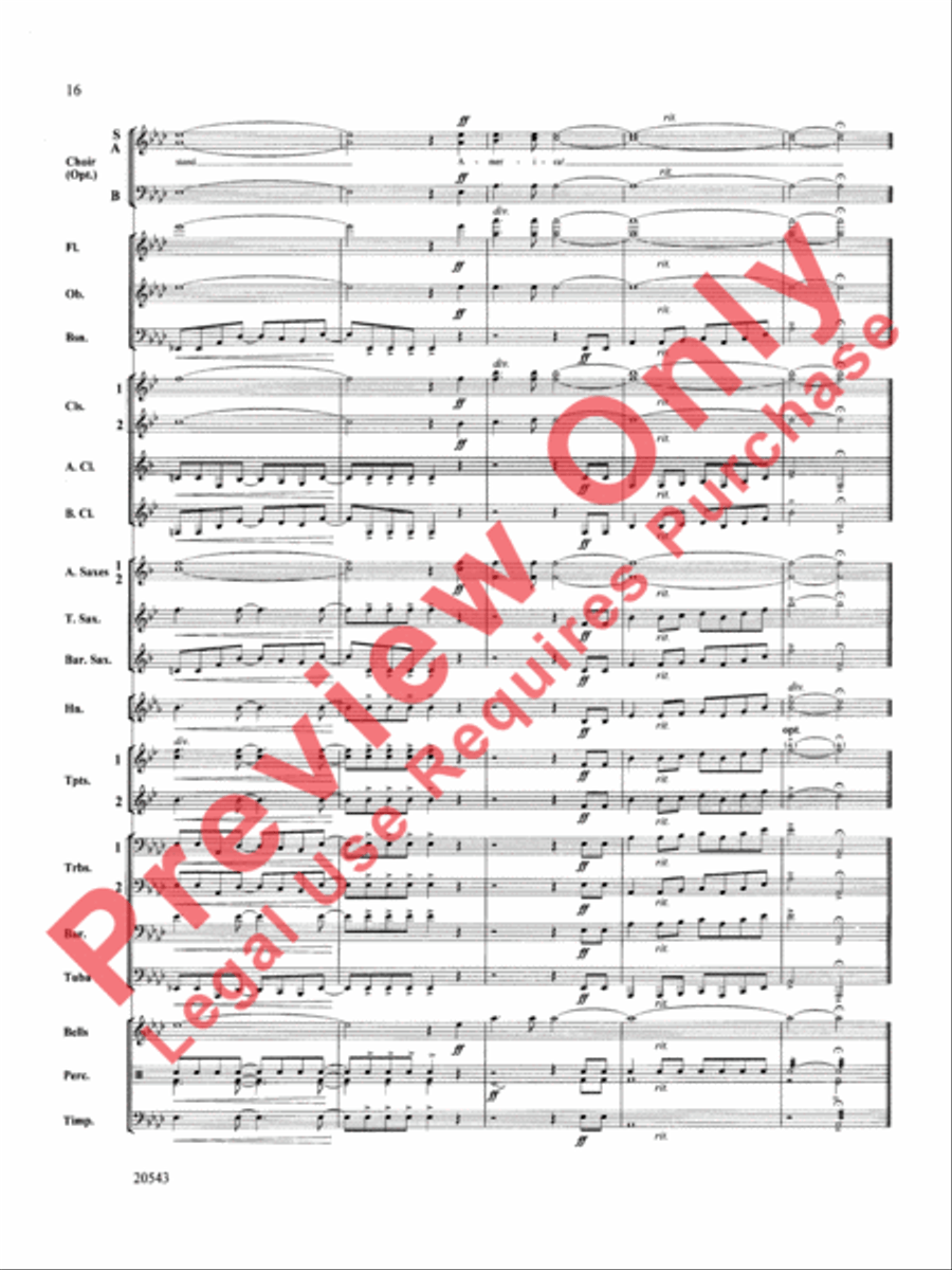 United We Stand (An American Medley) Concert Band scores gallery preview page 17