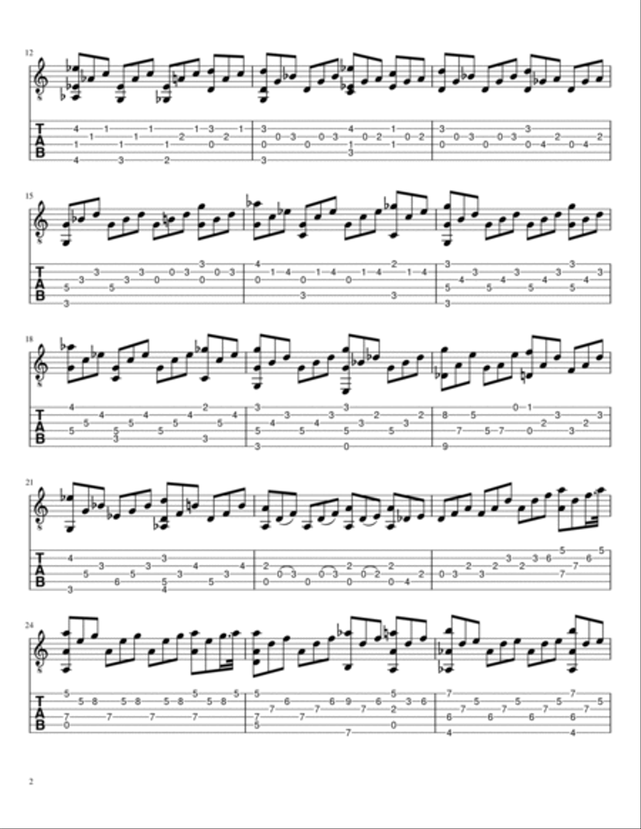 Moonlight Sonata easy tabs for Guitar Acoustic Guitar scores gallery preview page 2