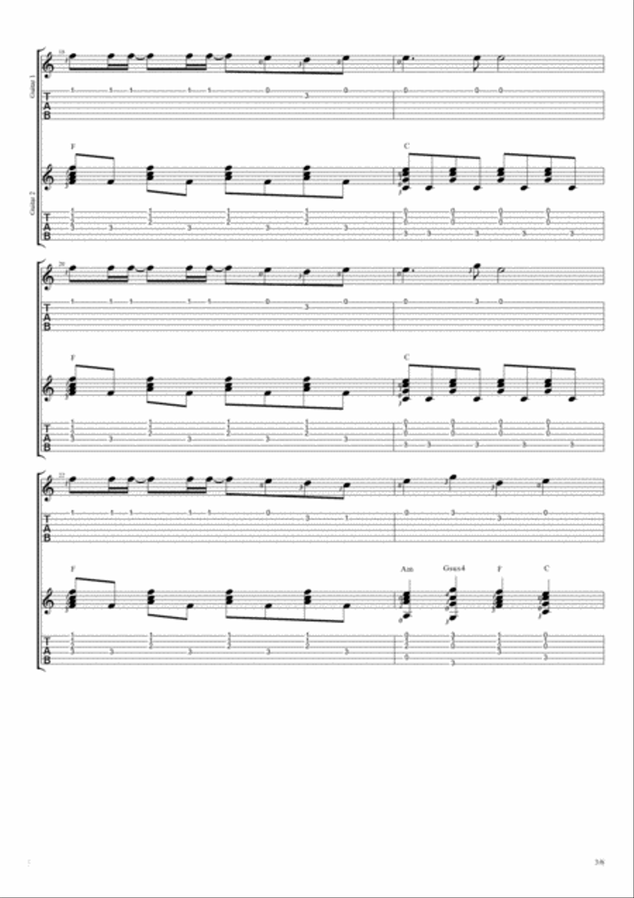 Little Do You Know Guitar Tablature scores gallery preview page 3