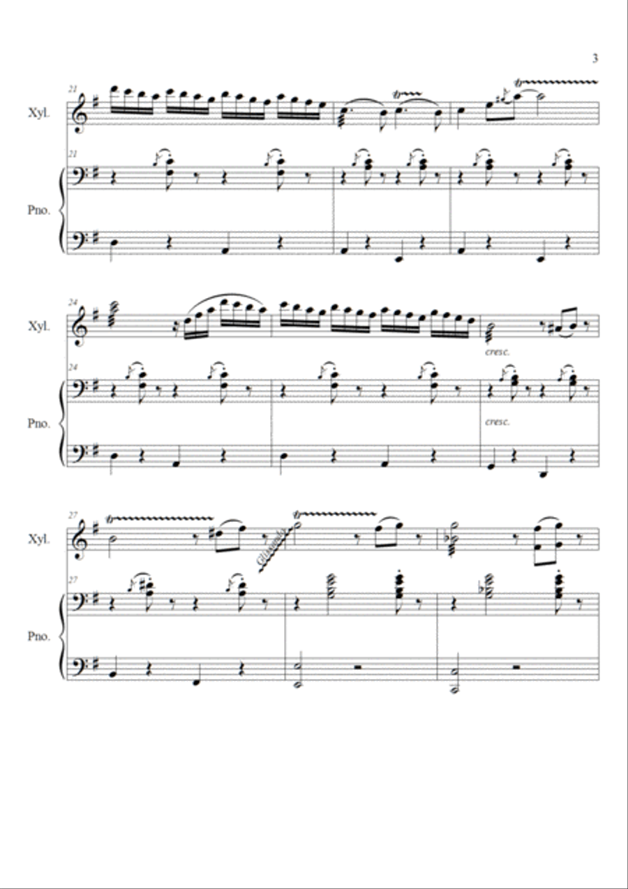 Finch Bird for Xylophone and Piano Piano scores gallery preview page 4