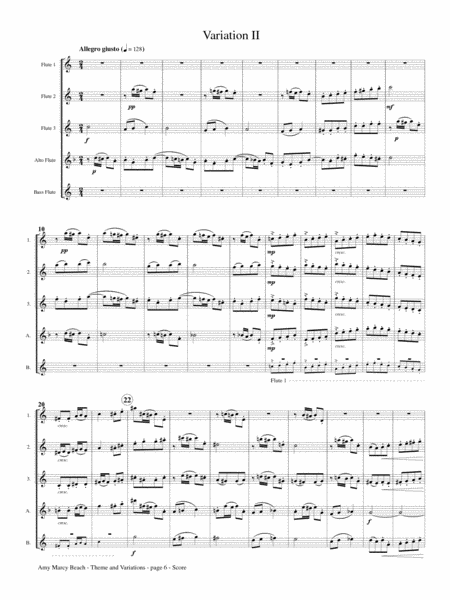 Theme and Variations for Flute Choir