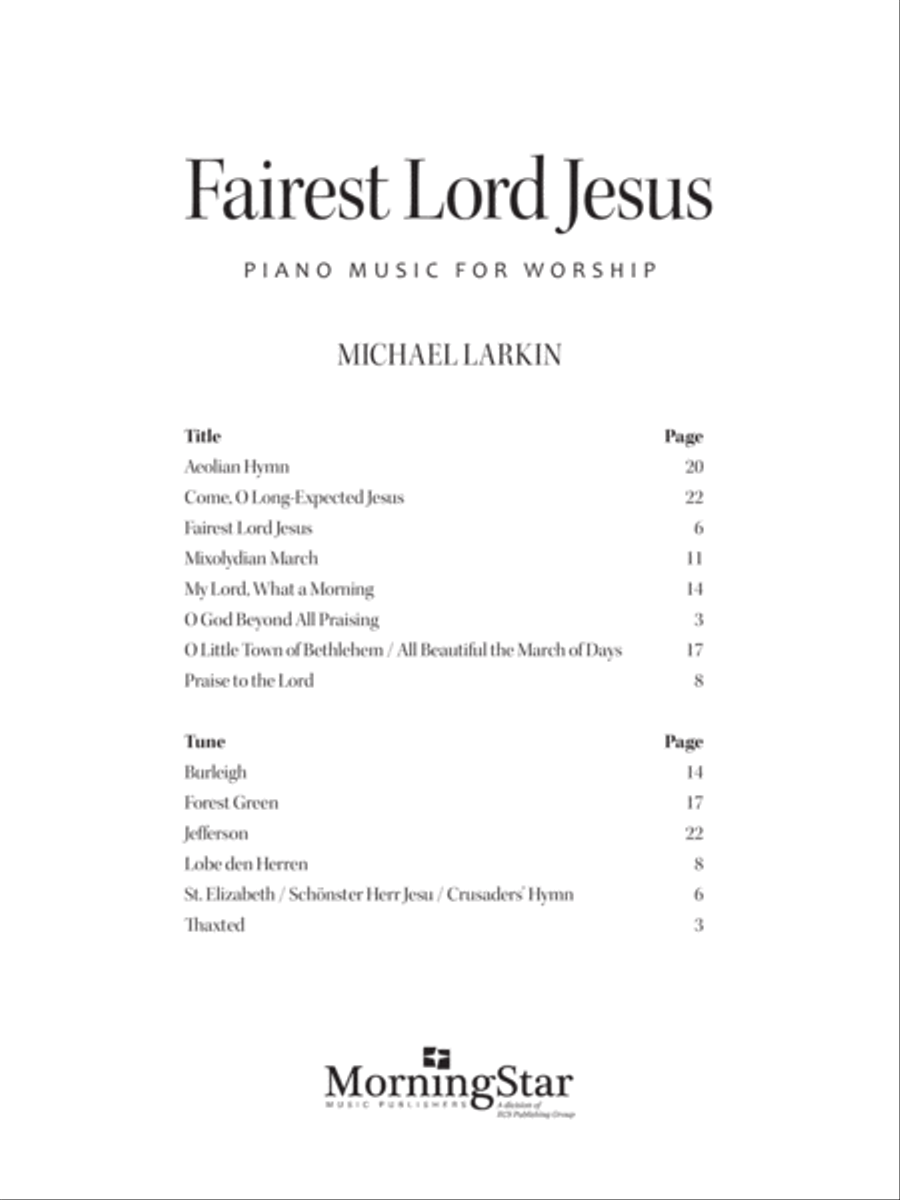 Fairest Lord Jesus: Piano Music for Worship Piano Solo scores gallery preview page 1