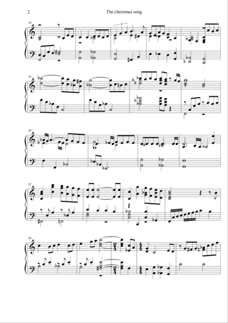 The Christmas Song (chestnuts Roasting On An Open Fire) Piano Solo scores gallery preview page 2