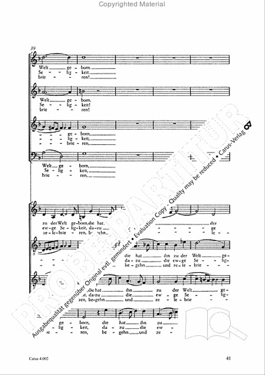 Eccard: 29 Choralbearbeitungen Collection / Songbook scores gallery preview page 42