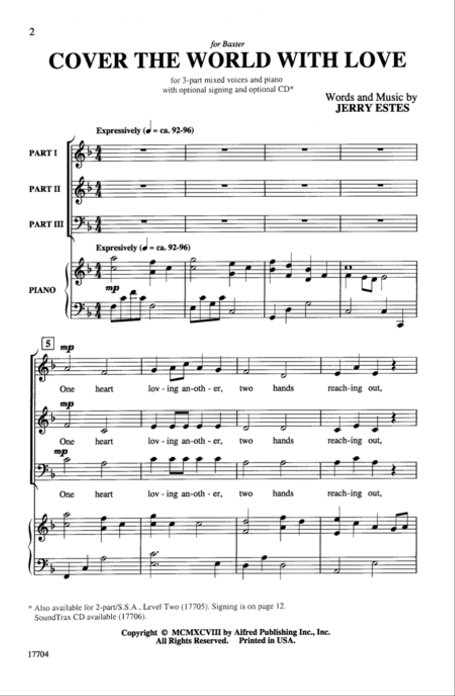 Cover the World with Love 3-Part scores gallery preview page 2