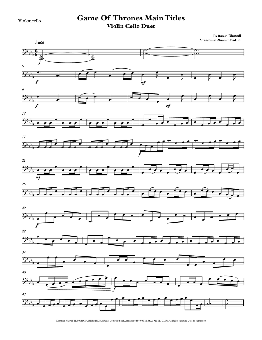 Game Of Thrones String Duet scores gallery preview page 5
