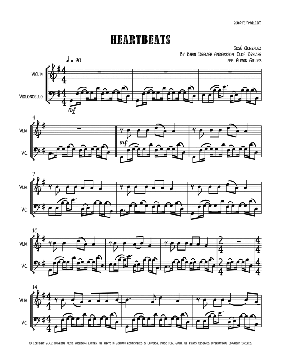 Heartbeats String Duet scores gallery preview page 1