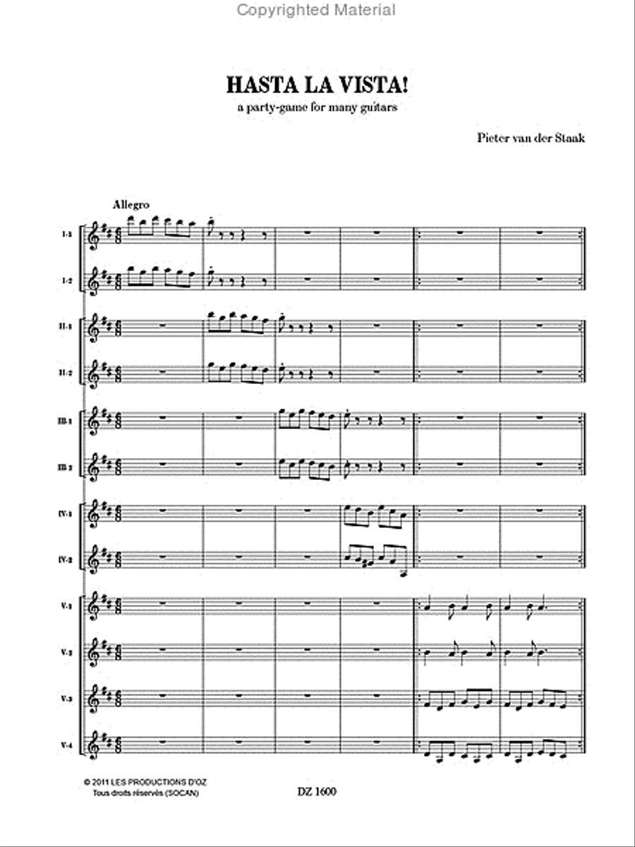 Hasta la Vista! Classical Guitar scores gallery preview page 2