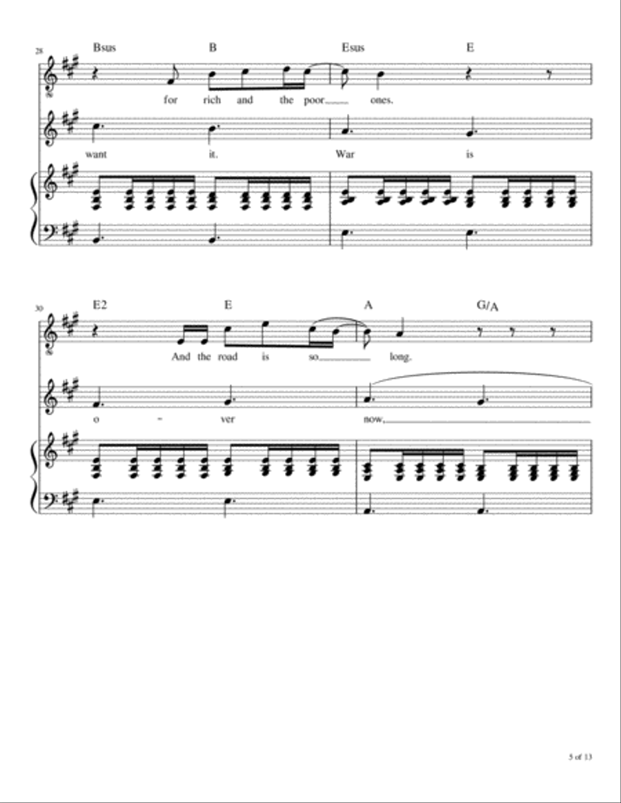 Happy Xmas (war Is Over) Voice scores gallery preview page 6