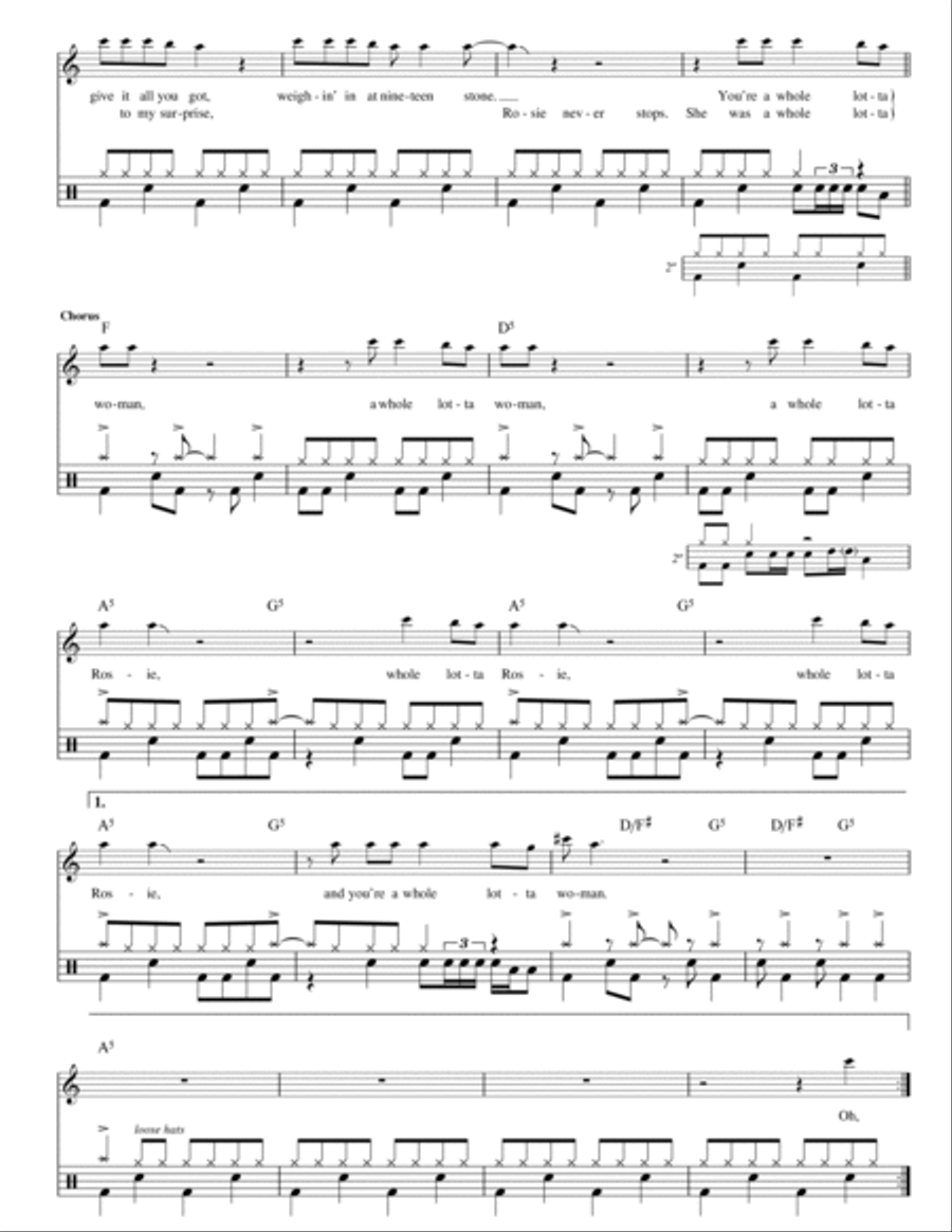 Whole Lotta Rosie (Drums) Piano scores gallery preview page 3
