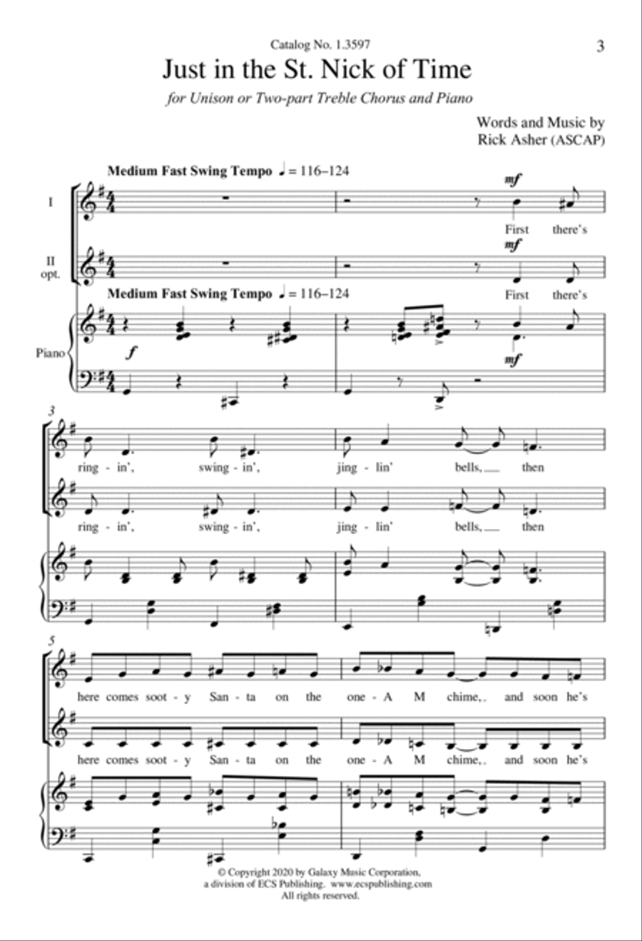 Just in the St. Nick of Time Unison Choir scores gallery preview page 2