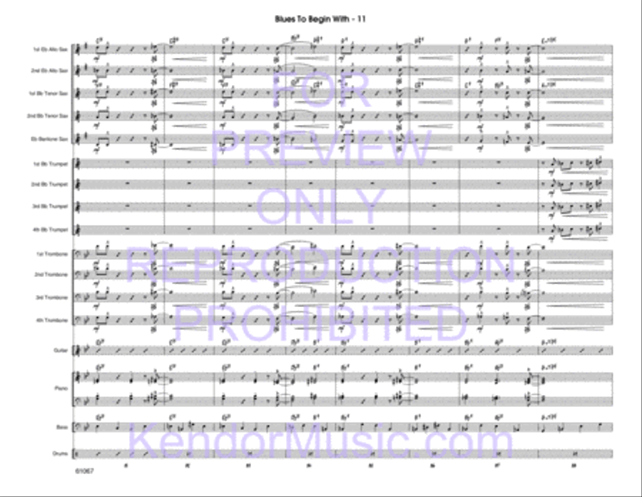 Blues To Begin With (Full Score) Jazz Ensemble scores gallery preview page 12