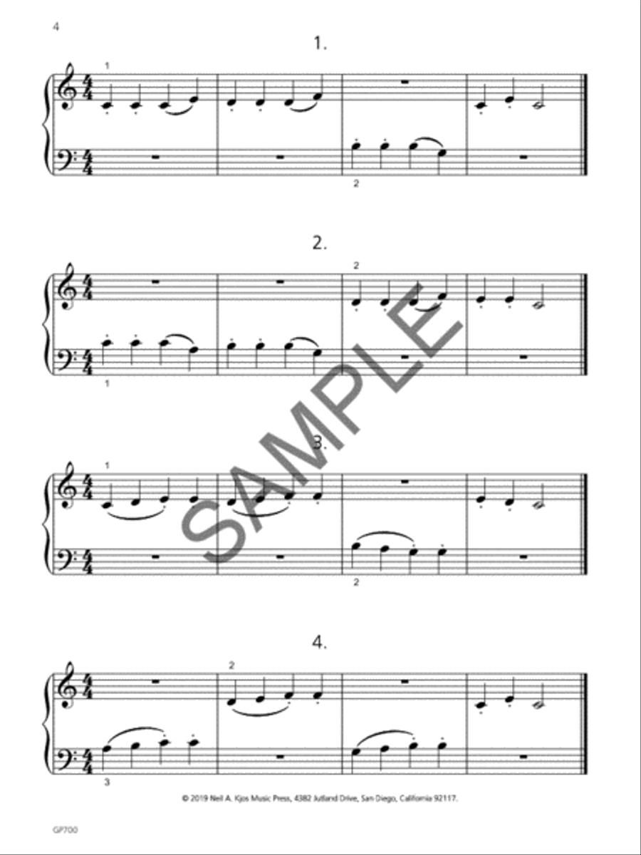 Piano Music For Sight Reading & Short Study Preparatory Piano Method scores gallery preview page 2