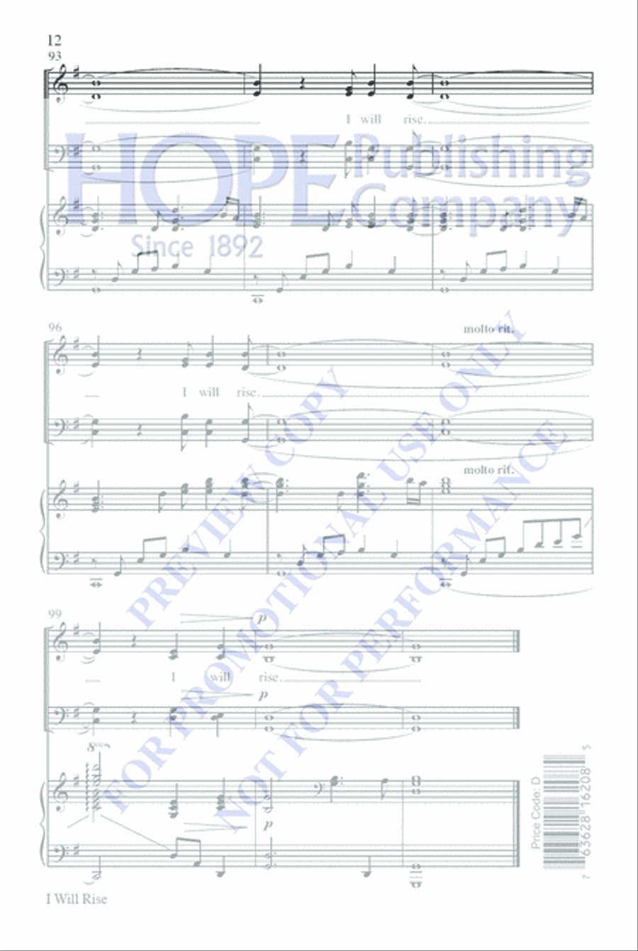 I Will Rise Choir scores gallery preview page 12