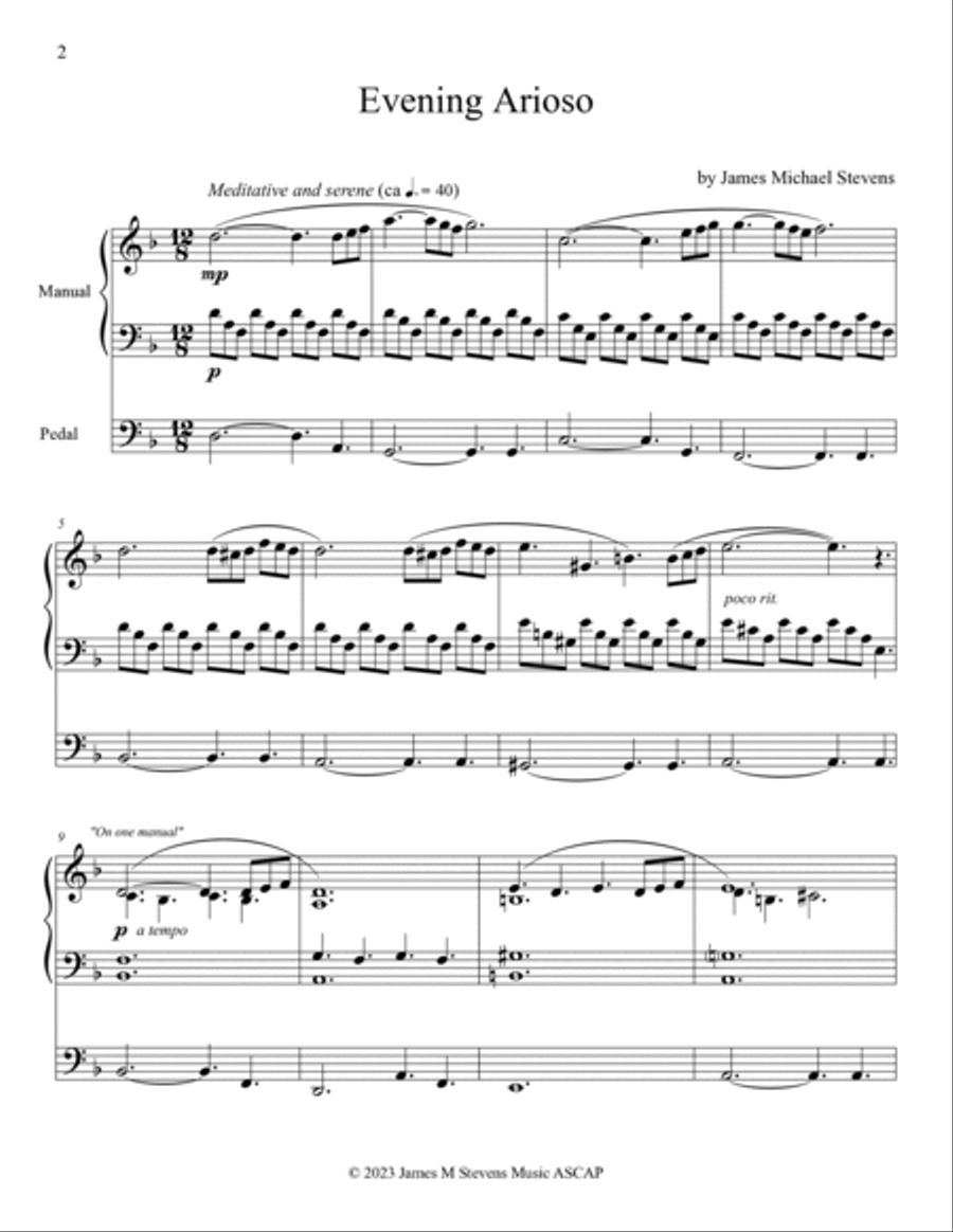 Evening Arioso - Organ Solo Organ Solo scores gallery preview page 2