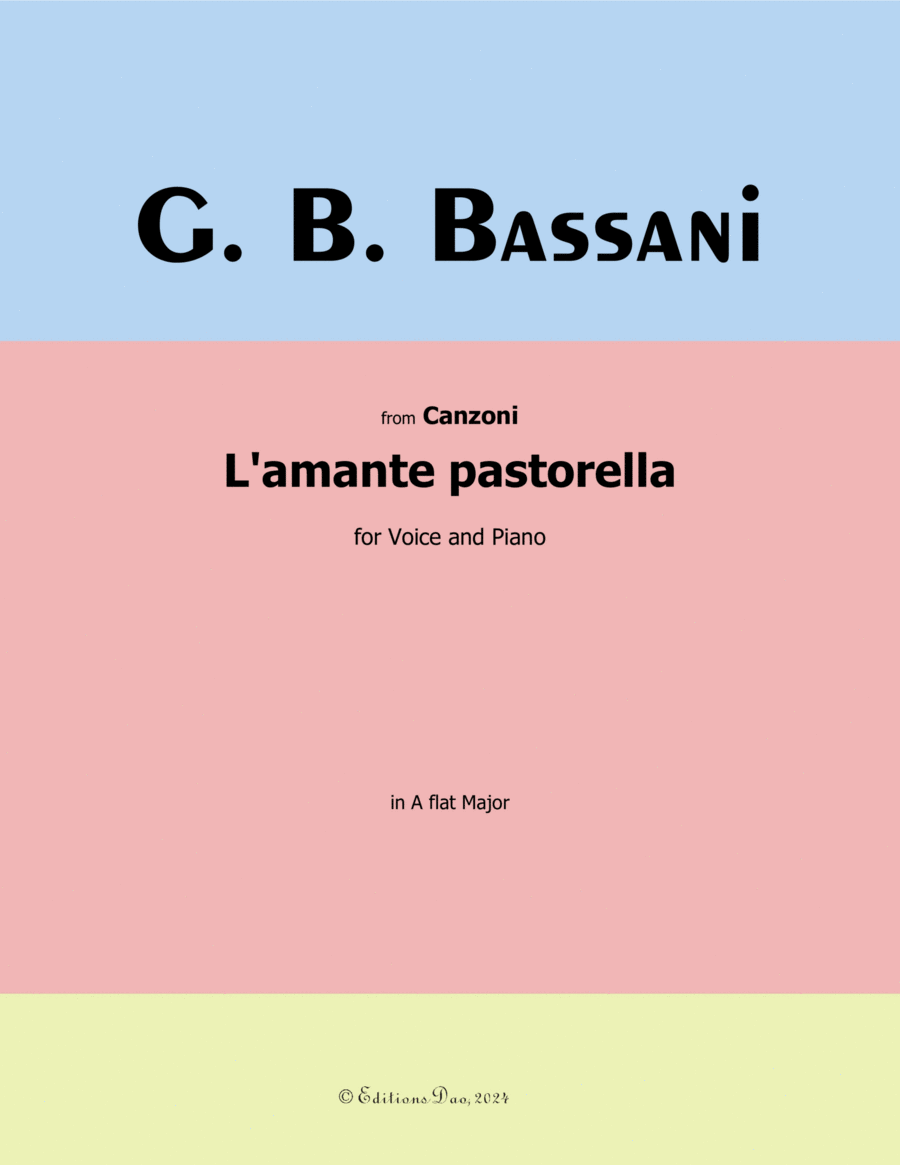 L'amante pastorella, by Bassani, in A flat Major Voice scores gallery preview page 1