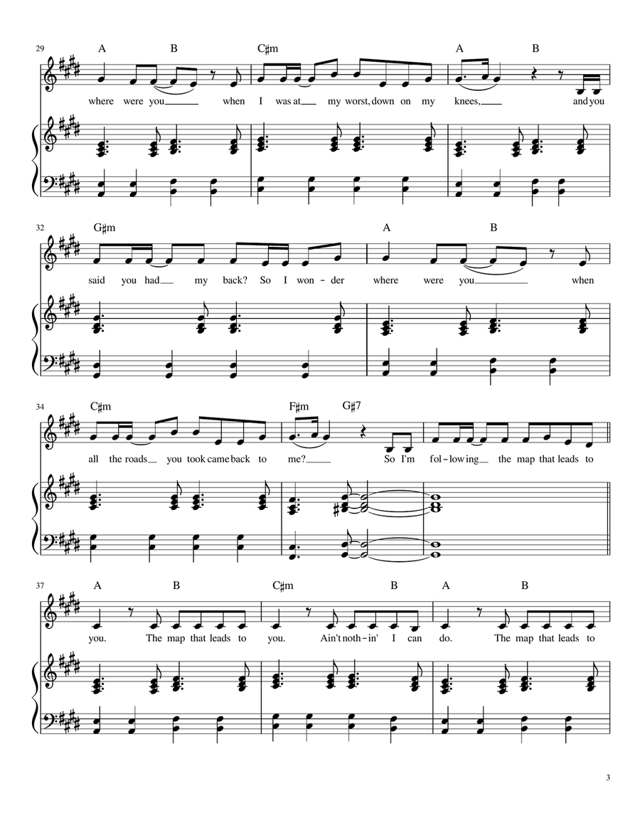 Maps Piano, Vocal scores gallery preview page 3