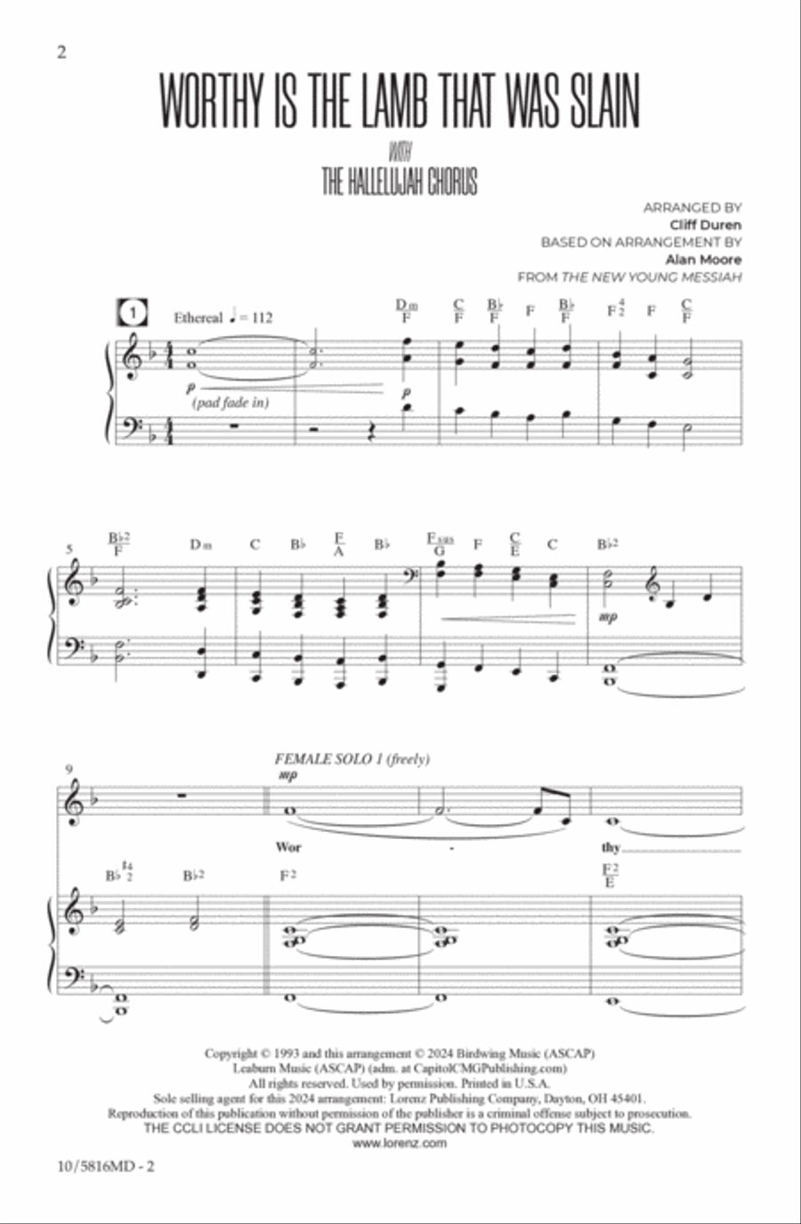Worthy Is the Lamb That Was Slain / Hallelujah 4-Part scores gallery preview page 2