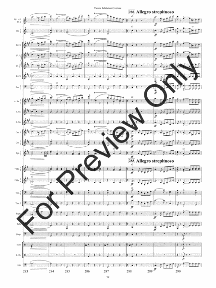 Vienna Jubilation Overture Concert Band scores gallery preview page 42