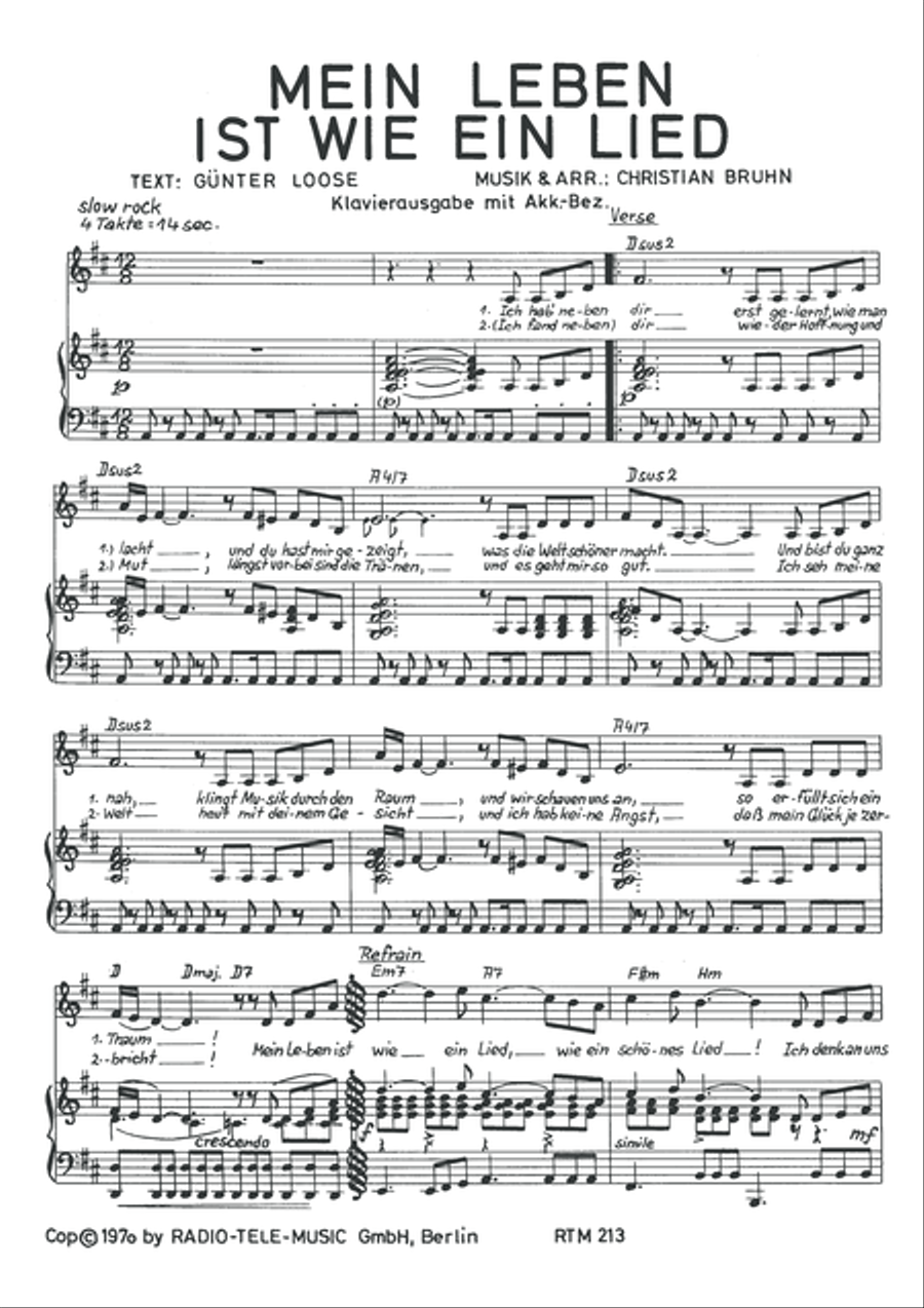 Mein Leben ist wie ein Lied Piano, Vocal scores gallery preview page 3