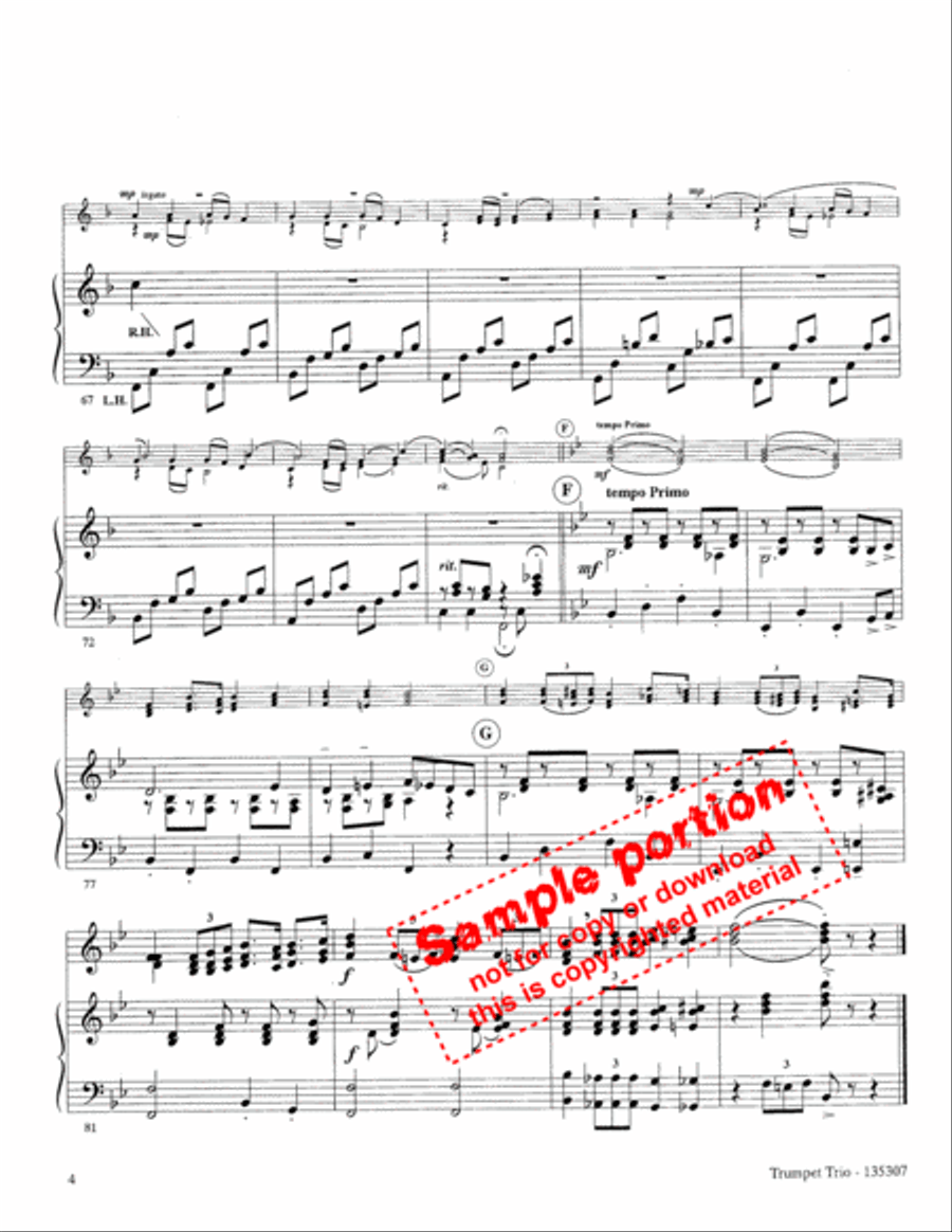 Leaning On The Everlasting Arms Brass Trio scores gallery preview page 4