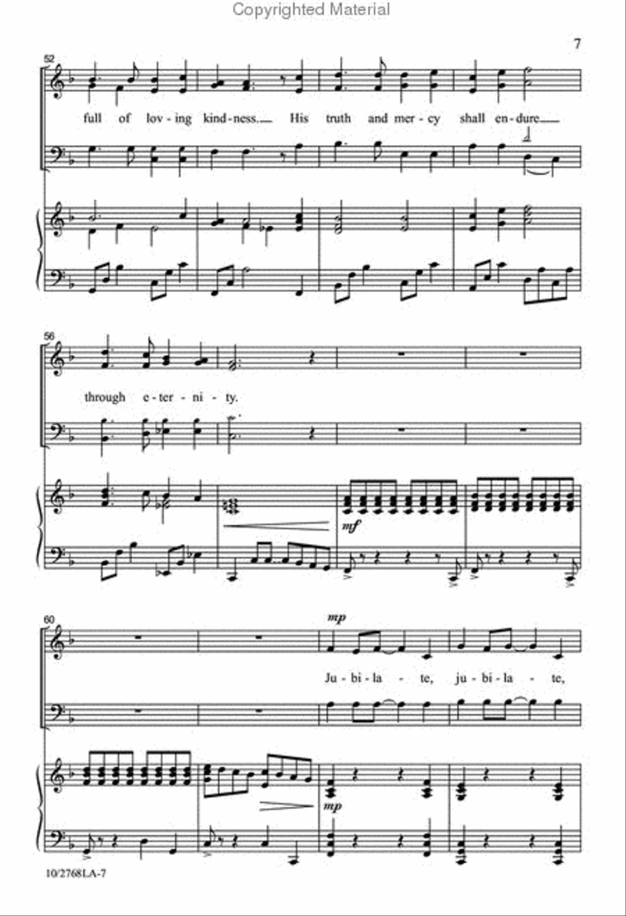 Jubilate, Sing to God 3-Part scores gallery preview page 7