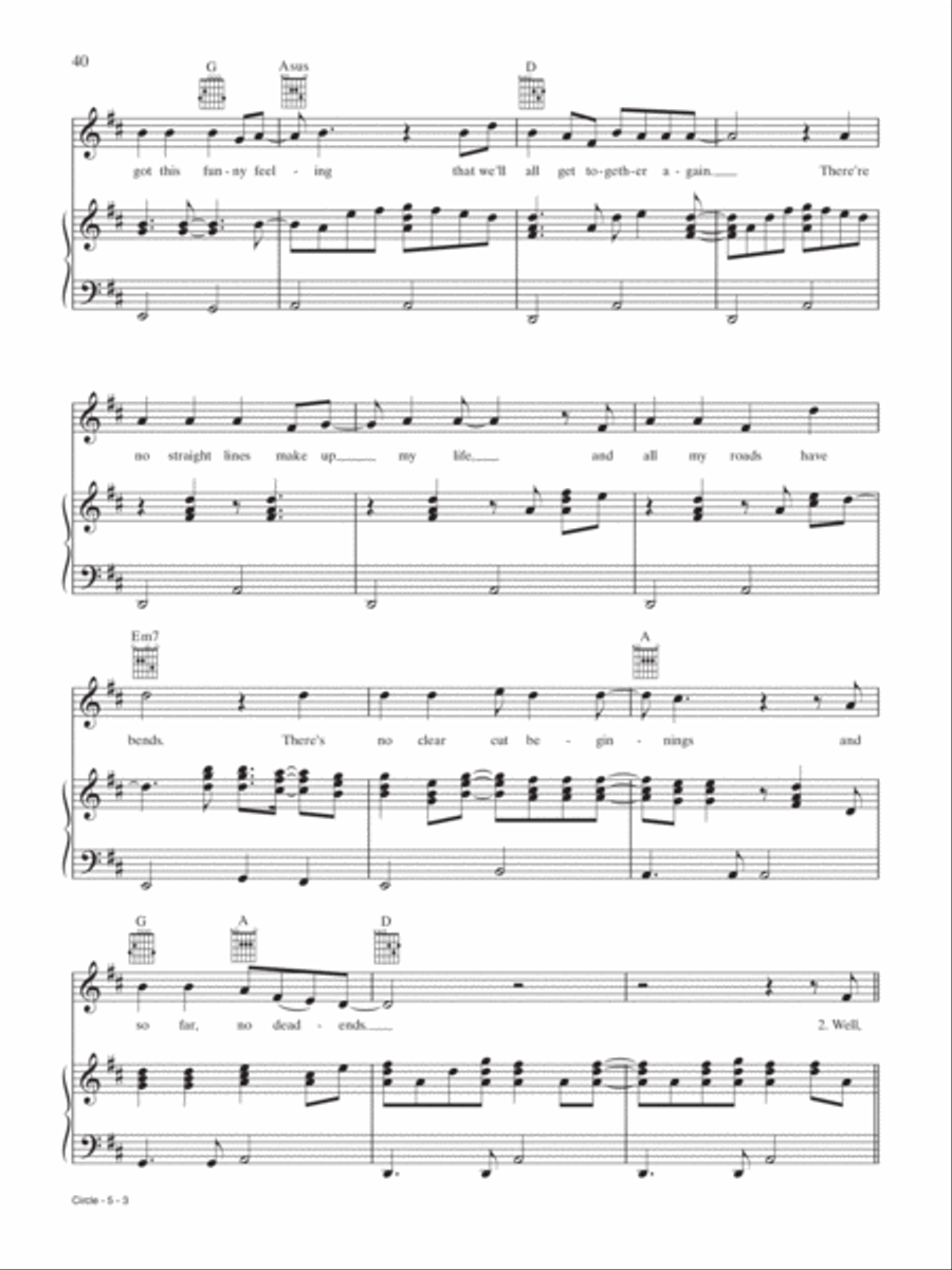 Circle Piano, Vocal, Guitar scores gallery preview page 3