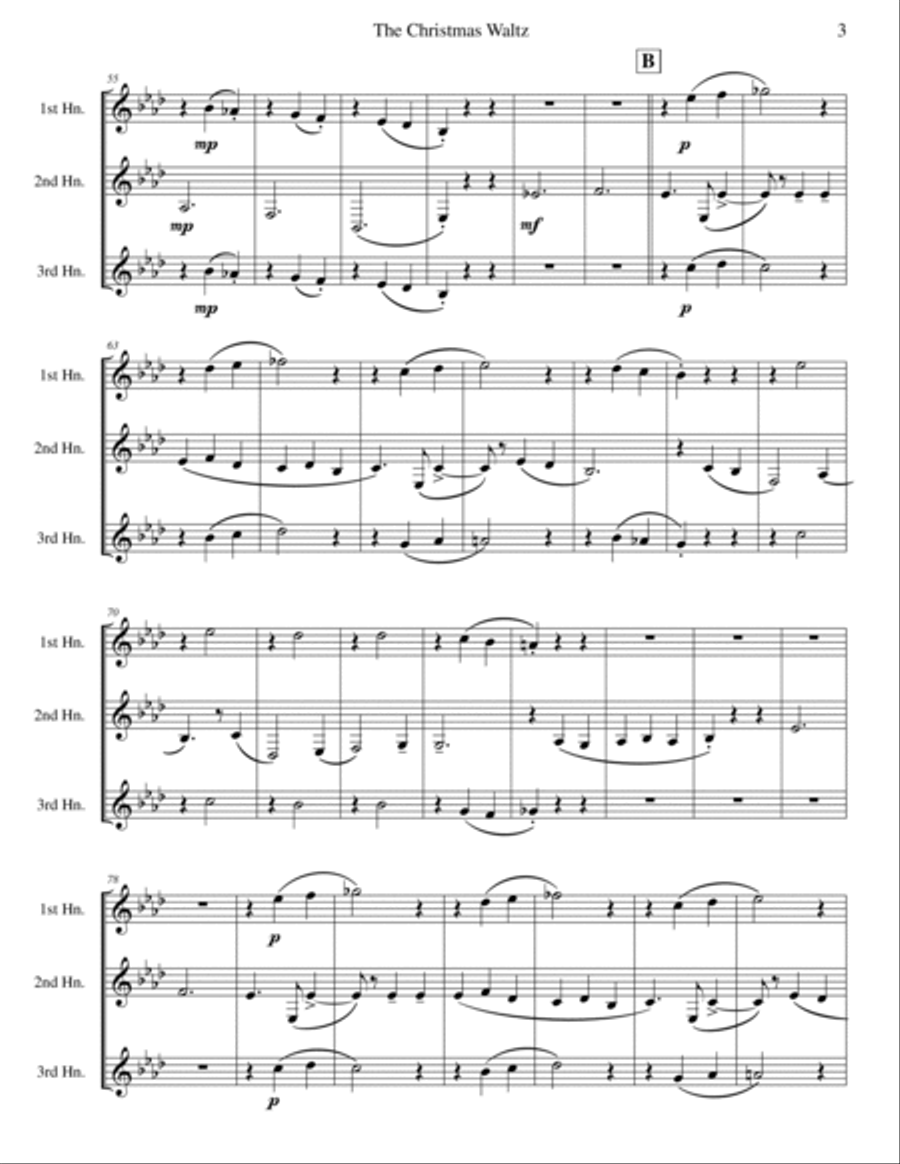 The Christmas Waltz The Christmas Waltz Brass Trio scores gallery preview page 3