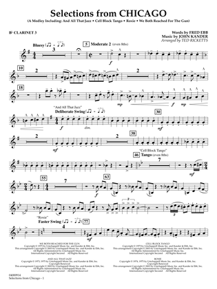 Selections from Chicago (arr. Ted Ricketts) - Bb Clarinet 3