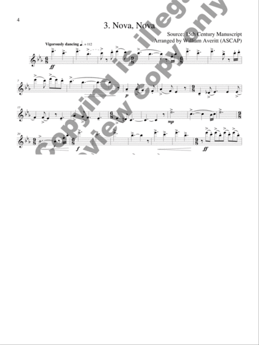 Three Medieval Carols Flute Solo scores gallery preview page 5