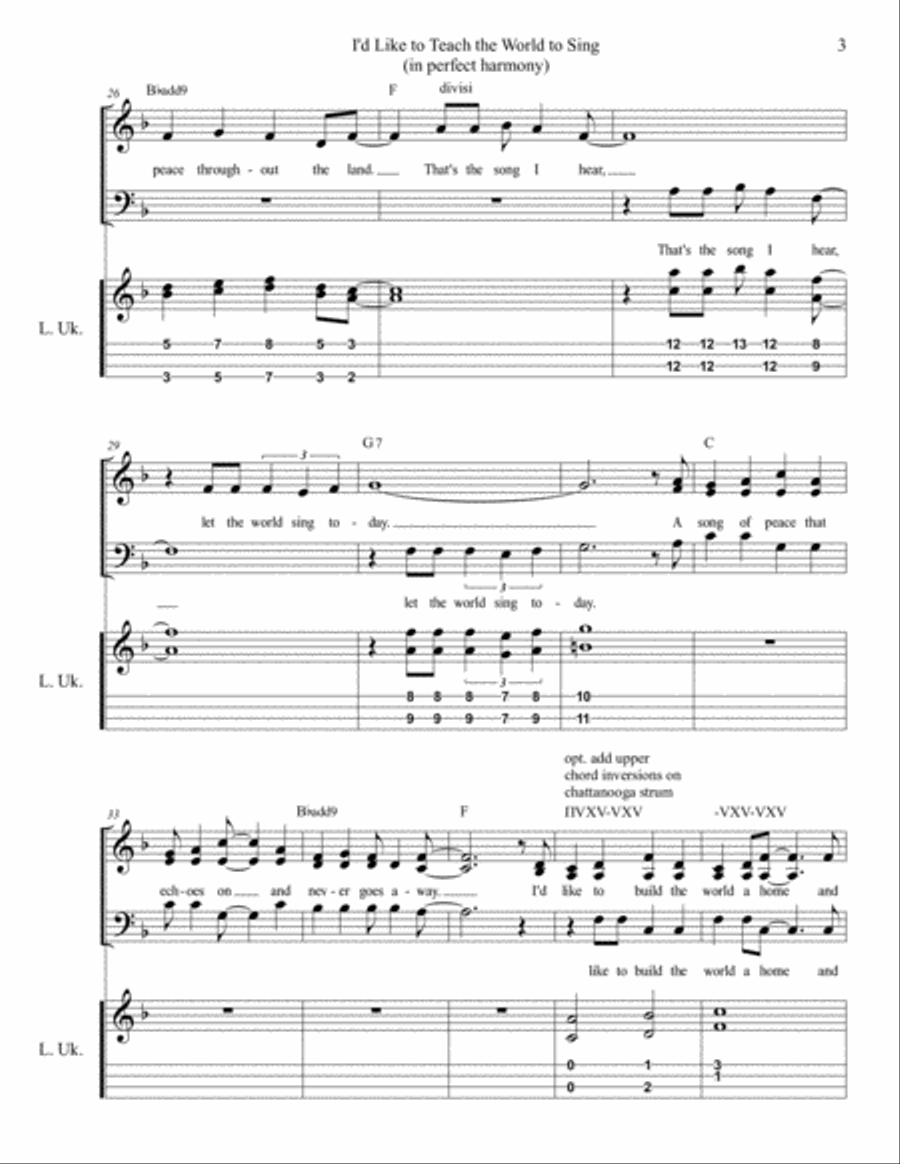 I'd Like To Teach The World To Sing 3-Part scores gallery preview page 3