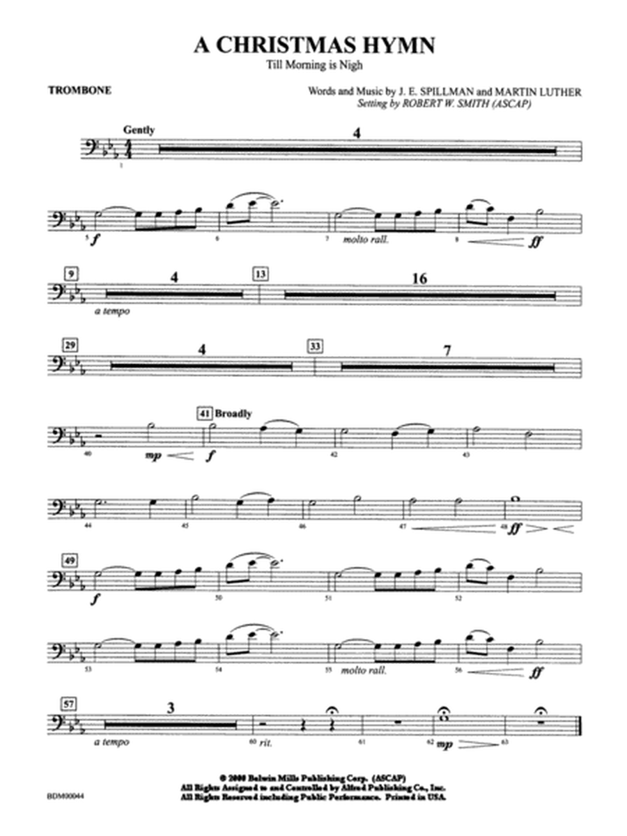 A Christmas Hymn: 1st Trombone