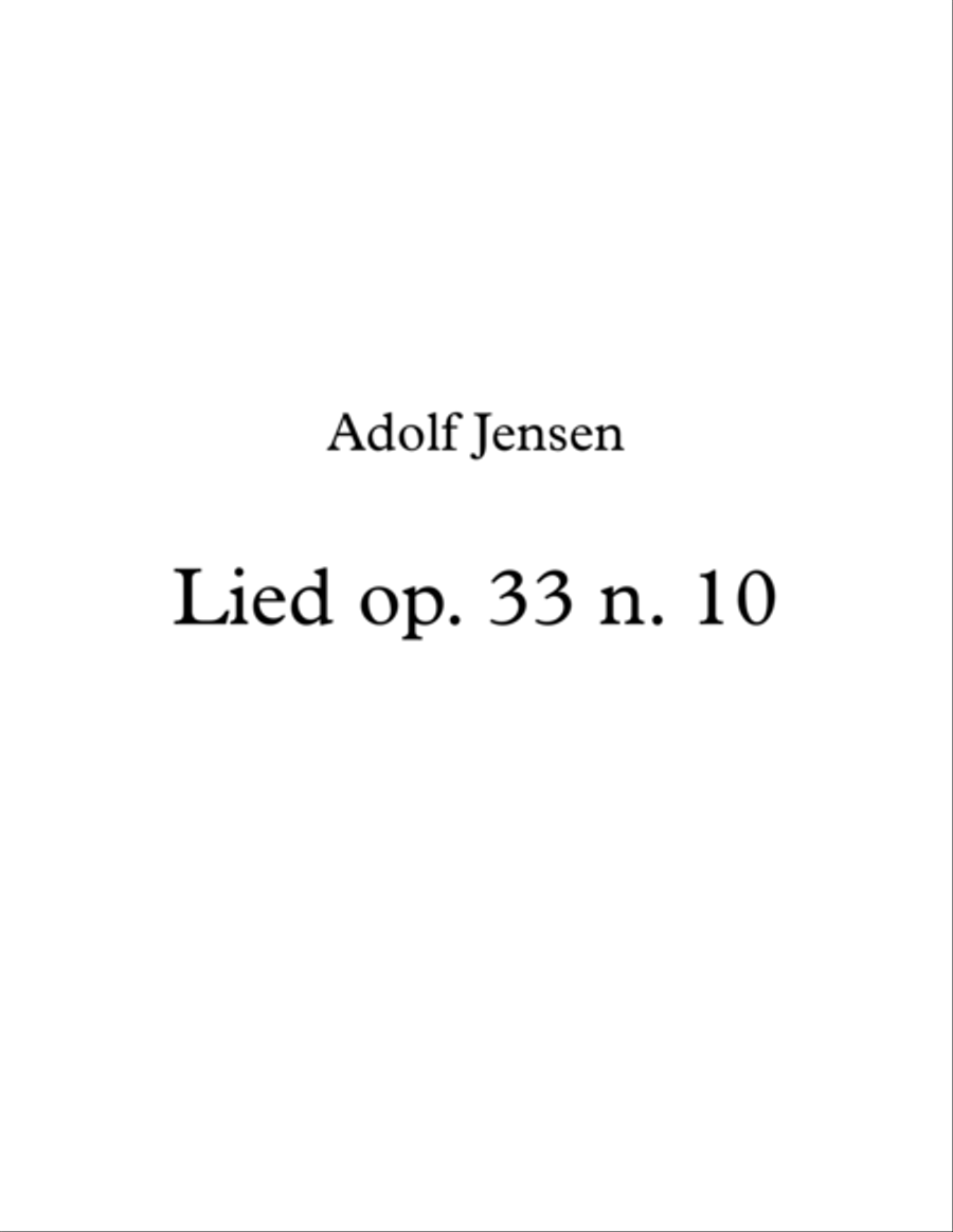 A. Jensen, Lied (Song) op. 33 n. 10 Piano Solo scores gallery preview page 1