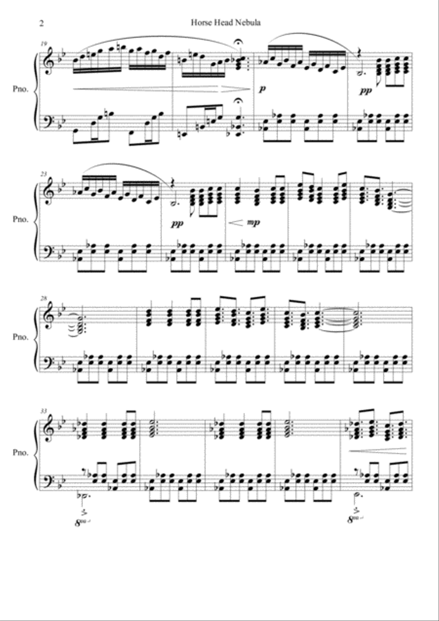 Horse Head Nebula Piano Solo scores gallery preview page 2