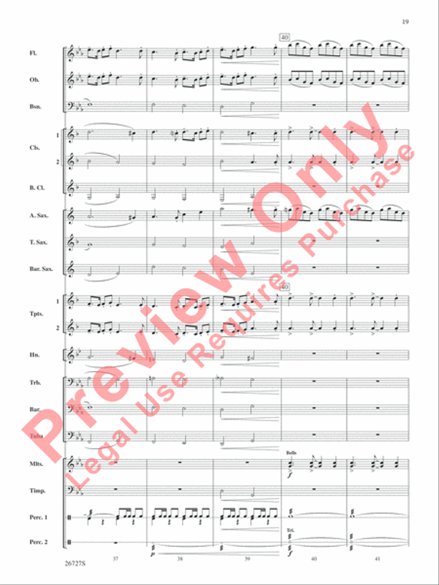 Evangeline: Two Cajun Songs Concert Band scores gallery preview page 20