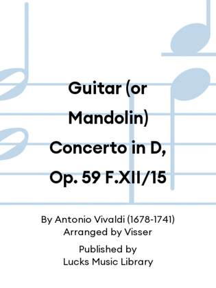 Book cover for Guitar (or Mandolin) Concerto in D, Op. 59 F.XII/15