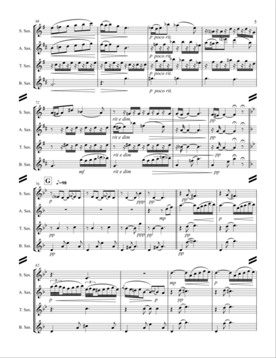 Mallorca – Barcarola (for Saxophone Quartet SATB) Saxophone Quartet scores gallery preview page 6