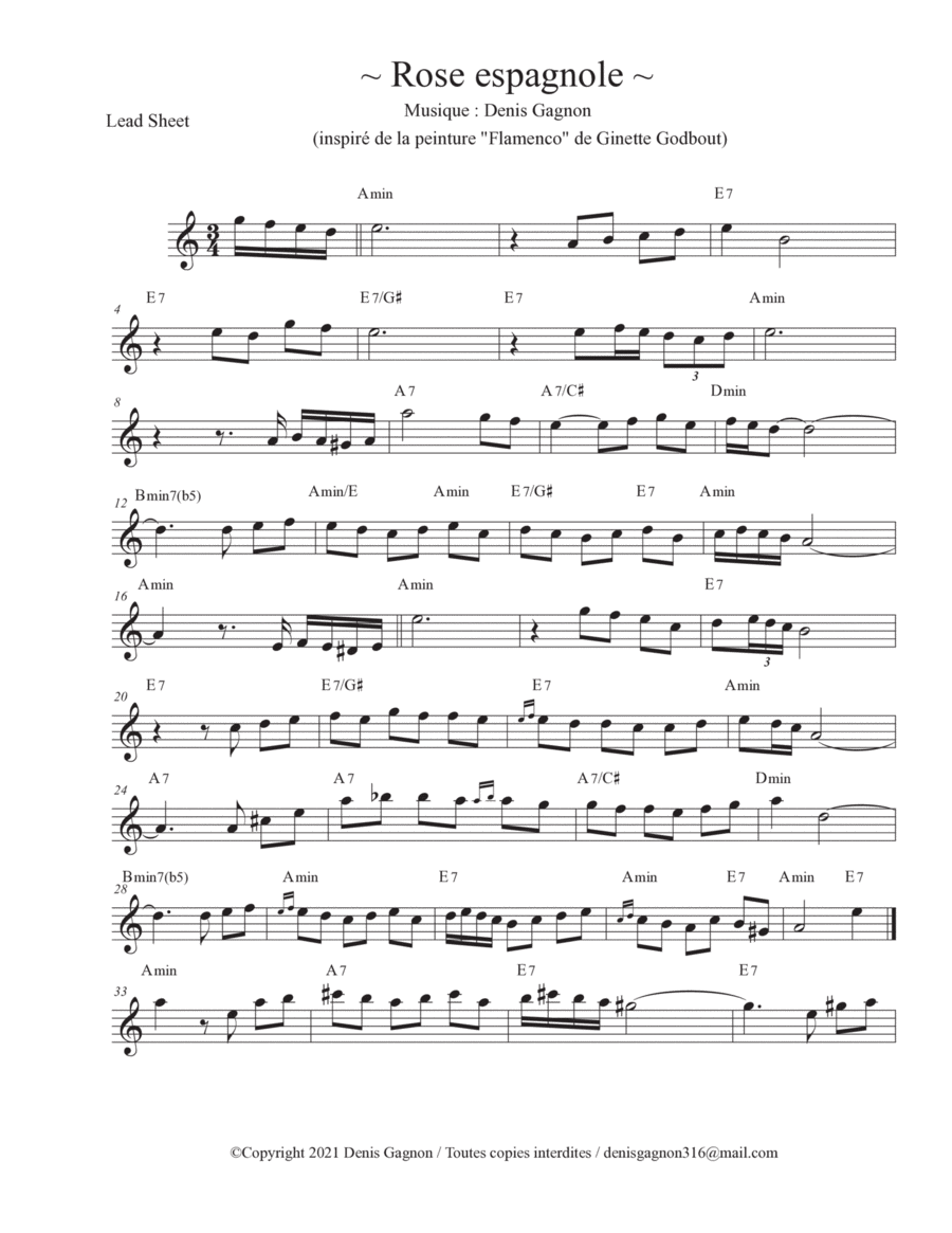 Rose espagnole Guitar scores gallery preview page 1